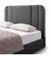 Halcyon Bed Frame Air Leather Padded Upholstery High Quality Slats Polished Stainless Steel Feet